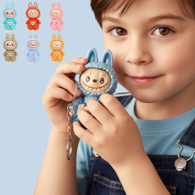 FlyTouch Funny Labubu Cartoon Keychain for Bags, Cars, and Gift Collectors Key Chain