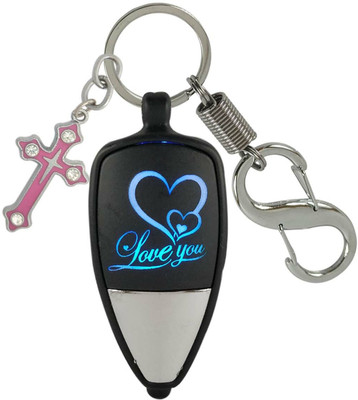 HANDSOME ISK LED Love U Light With Jesus Cross Locking Lock Key Chain