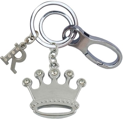 SHOKY LOOKS Perfect Quality Queen Crown With R Letter Locking Lock Key Chain