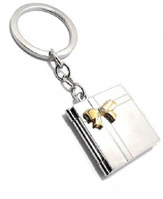 GIKH KeyChain_Book-Shape Double Photo Frame , Material - Metal, Color - Silver Key Chain