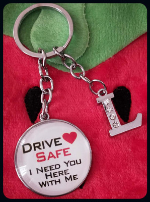 Meeko.com L letter with Glass drive safe key chain 02-A Key Chain
