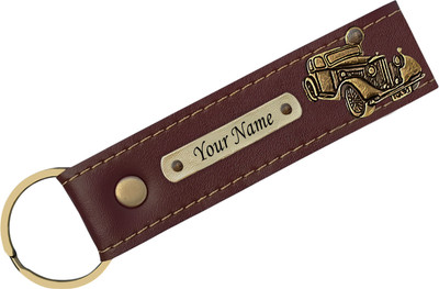 Savri Leather Keychain with Hook with Charm (Name & Charm) Key Chain