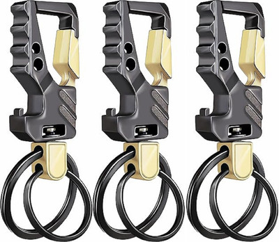 PUHUHP Pack of 3 Bottle Opener Auto Car Key Holder Tactical Carabiner Key Chain Clip Key Chain