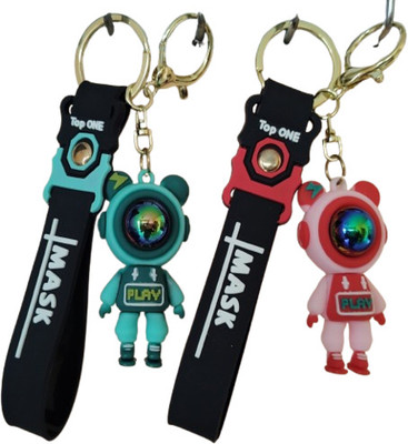 JUXEY AK--02 3D Astronaut Keyring Keychain PACK OF 2 Key Chain