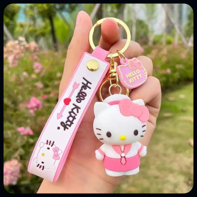 BBG BBG_Cute 3D Hello Kitty With Tie Keychain For Girls And Boys-A Key Chain