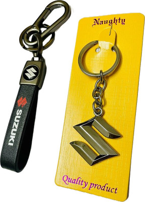 BBG NEW_Suzuki Car chrome finish premium quality combo set keychain Key Chain
