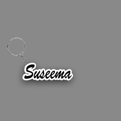 SY Gifts SYG Suseema Name Keychain White And Black Key Chain