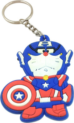 Key Era Captain America Cartoon Super Hero Single Side Key Chain