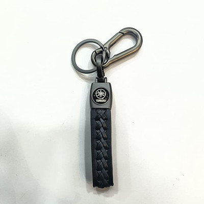 gtrp Yamaha Black Stainless Steel With Leather Strap Braided | Keychain Key Chain