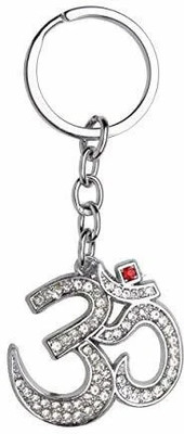 RainSound Metal Diamond Studded Hindu Religious Symbol OM Key Chain