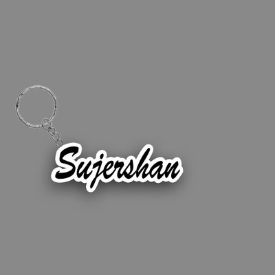 SY Gifts SYG Sujershan Name Keychain White And Black Key Chain