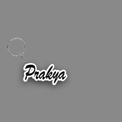 SY Gifts SYG Prakya Name Keychain White And Black Key Chain