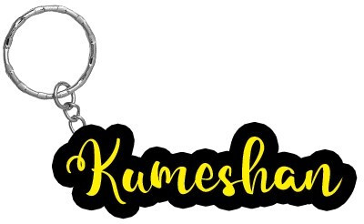 SY Gifts Kumeshan Name Black Yellow Name Keychain Key Chain