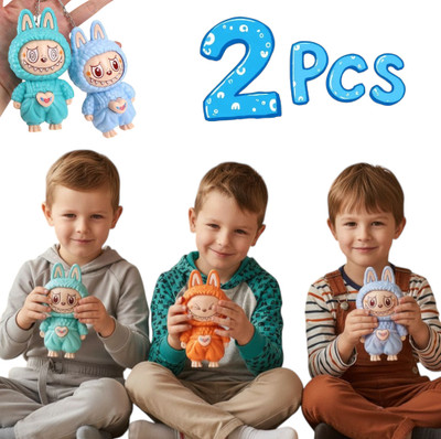 FlyTouch Labubu Dual Keychains Pack – 3 Expressions, Fun Collectible Mini Toy Key Chain