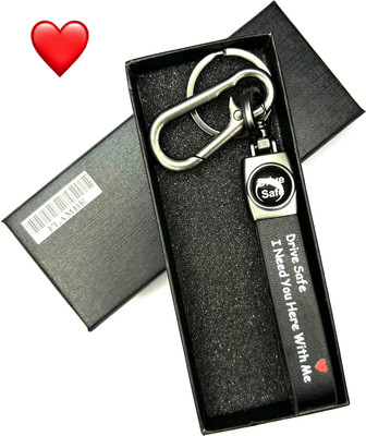 FLAMBE New Drive Safe I need You Hear With Me Car And Bike Keys Leather Belt Keychain Key Chain