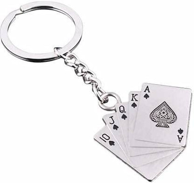 gtrp Playing Cards Stainless Steel Keychain Metal For Gifting With Key Ring 01 Key Chain