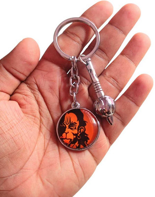 PEARLISH Crystal Hanuman Ji keychain with Gada Key Chain
