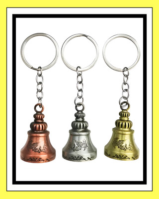 Wonderwhimzy Combo of 3 Bell Keychain Tibetan Keychain Guardian Key Chain Bell Ring Bell Key Chain