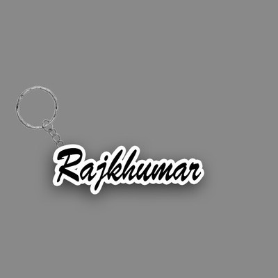 SY Gifts SYG Rajkhumar Name Keychain White And Black Key Chain