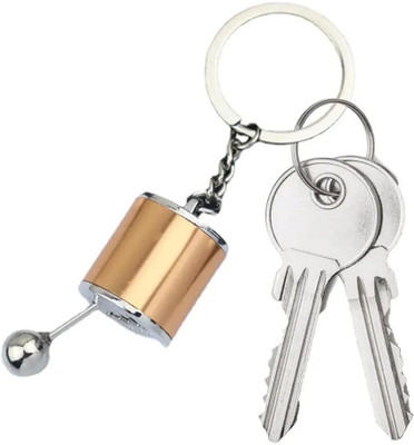 Augen Premium Gear Yellow Key Ring Creative 6-Speed Manual Gear Box (1 Piece) Metal Key Chain