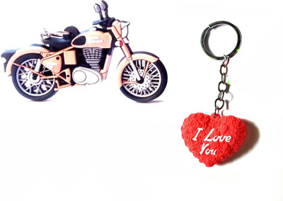 Meeko.com Red Heart Rubber With Bullet Bike Key Chain 016t5 Key Chain