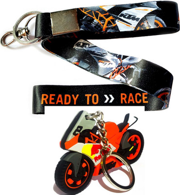 ShopTop Ready to race tag and orange M bike keyring Key Chain