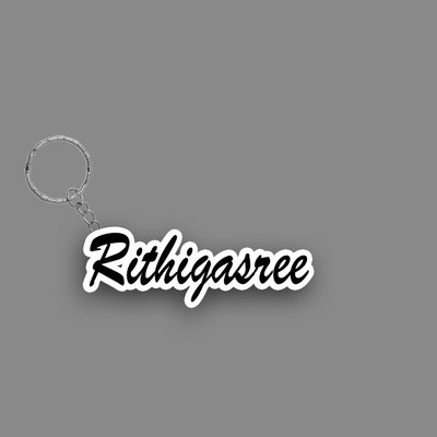 SY Gifts SYG Rithigasree Name Keychain White And Black Key Chain