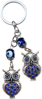 PEARLISH High Quality Solid Metal Evil Eye Owl Keychain Key Chain