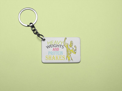 Rushaan Heavy Weights and Protein Shakes - Printed Acrylic Keychain (Pack Of 2) Key Chain