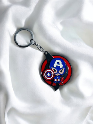 radherani Captain America Keychain | 3D Rotating Superhero Shield for Marvel Fans Key Chain