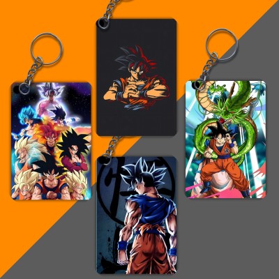 SP CRAFTS Premium (Pack of 4) DBZ Anime Printed Keychain For Bike, Scooty, Car Key Chain