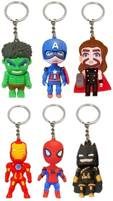 WHITE POPCORN Superhero Keychain (PACK OF 6 ) Key Chain