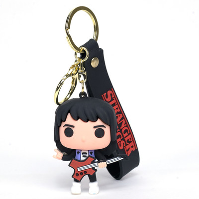 Daiyamondo World Famous Web Series Stranger Things Guitar In Hand 3D Rubber Keychain Key Chain