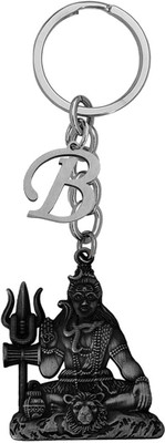 Shiv Jagdamba Lord Shiv Shankar Mahadev Bholenath Initial Letter Alphabet - B Shivkey2022393 Key Chain