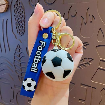 MAVB 3D HIGH QUALITY FOOTBALL KEYCHAIN WITH CHARM AND STRAP PACK OF 1 Key Chain