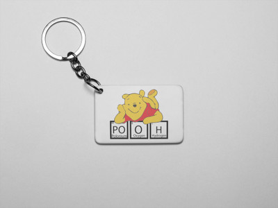 Rushaan Pooh -formula printed acrylic white keychains (Pack Of 2) Key Chain