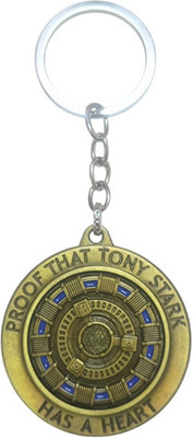 PEARLISH Iron Man Heart 360 Degree Rotating (Golden) Keychain Key Chain