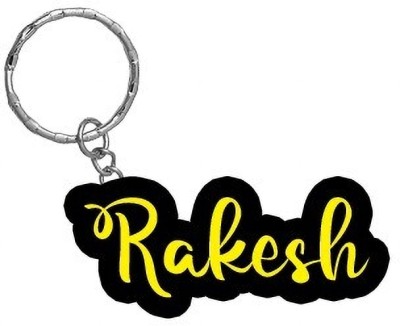 SY Gifts Rakesh Name Black Yellow Name Keychain Key Chain