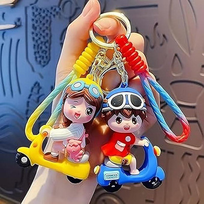 SRG Cute Yellow and Blue Scooter Keyring Pack of 2 Key Chain