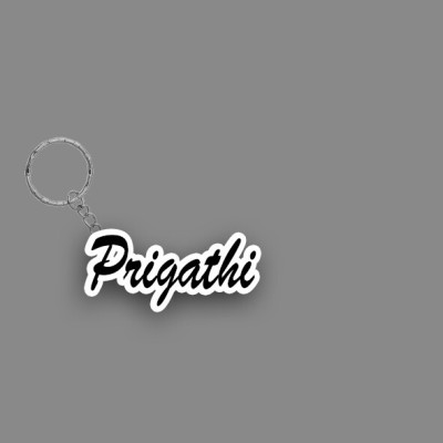 SY Gifts SYG Prigathi Name Keychain White And Black Key Chain