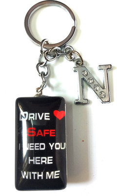 Meeko.com Glass Drive Safe With N Letter Bike Key Chain 03 Key Chain