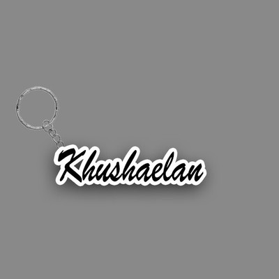 SY Gifts SYG Khushaelan Name Keychain White And Black Key Chain