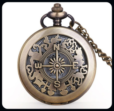 BBG BBG_Antique Steampunk Vintage Pocket Watch Metal Keychain for Gifting Compass-A Key Chain