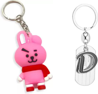 Newview COOKY D BLADE ALPHABET BTS Army Characters 3D Rubber Keychain and Keyring Key Chain