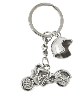 HappierYou Bike with Helmet Keychain | Motorcycle and Helmet Metal Keychain Key Chain
