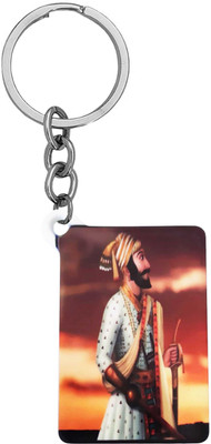 Sullery Religious Ch. Shivaji Maharaj Keyring Keychain White SulleryKey2025226 Key Chain