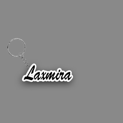SY Gifts SYG Laxmira Name Keychain White And Black Key Chain