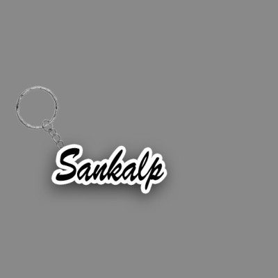 SY Gifts SYG Sankalp Name Keychain White And Black Key Chain