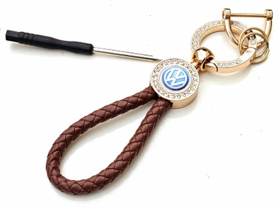 ADOREAL Volkswagen Keychain And Keyring Brown Rope Golden Ring Key Chain