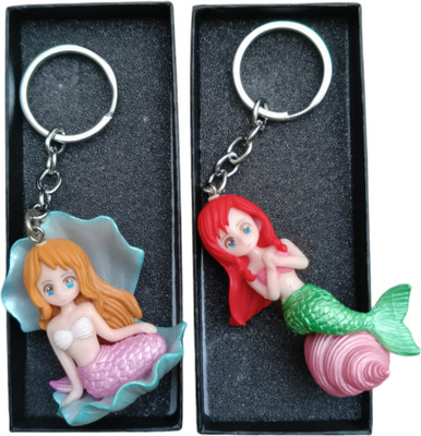MYV Combo Of Cute Jalpari In Shell | Sitting On Snail | Key Chain (Pack Of 2) Key Chain